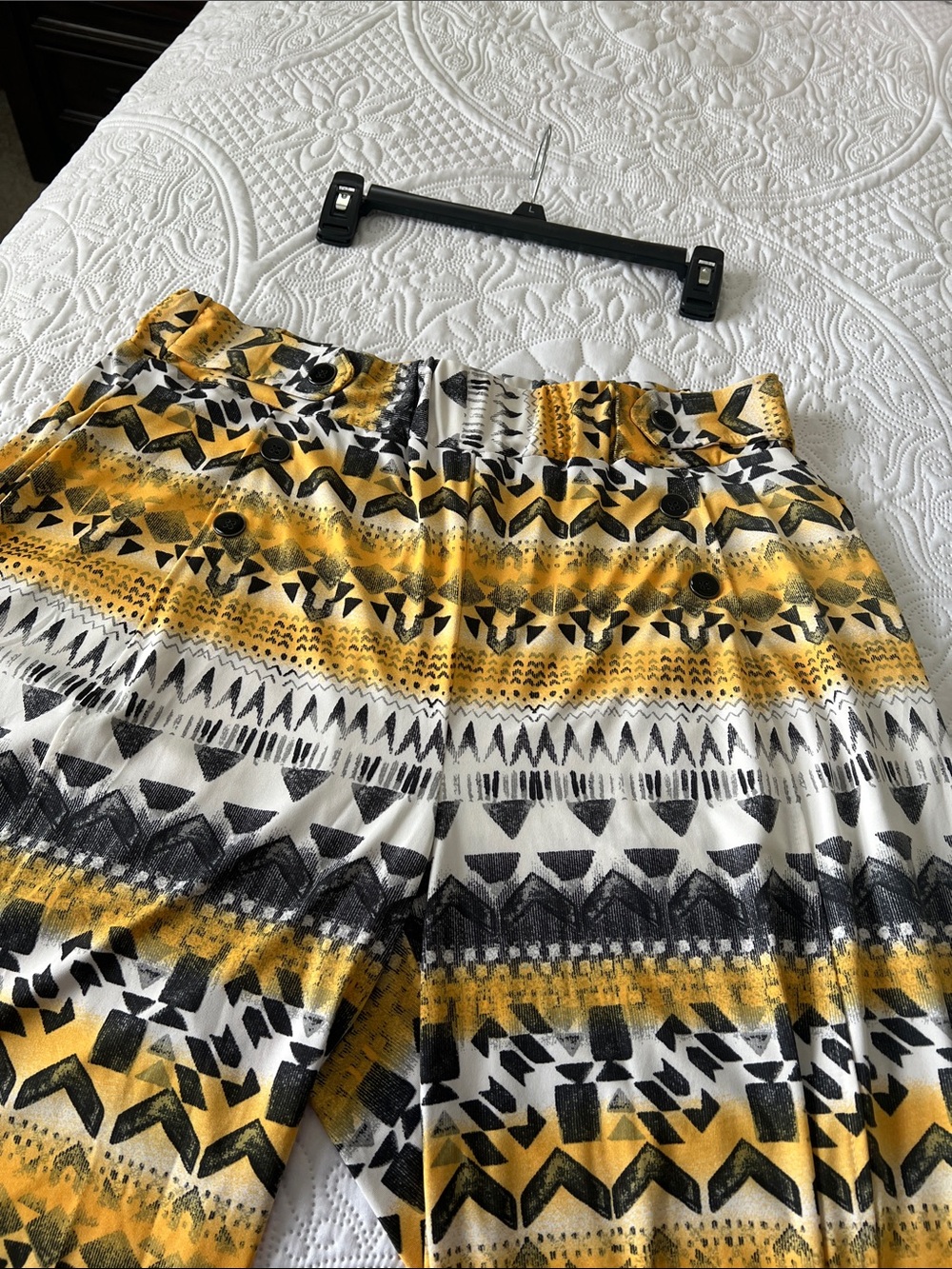 Women’s Yellow Black & White Patterned pants